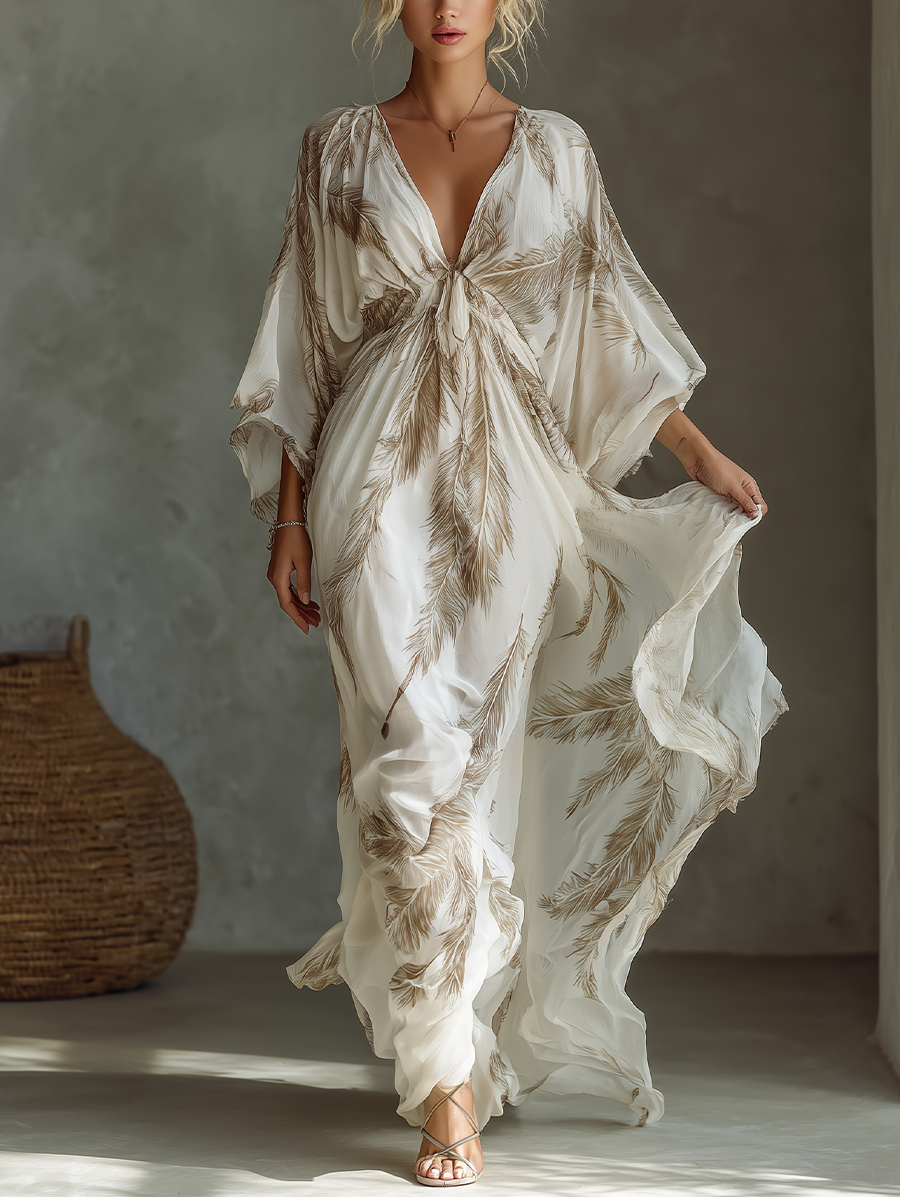 Ivory Taupe Maxi Dress