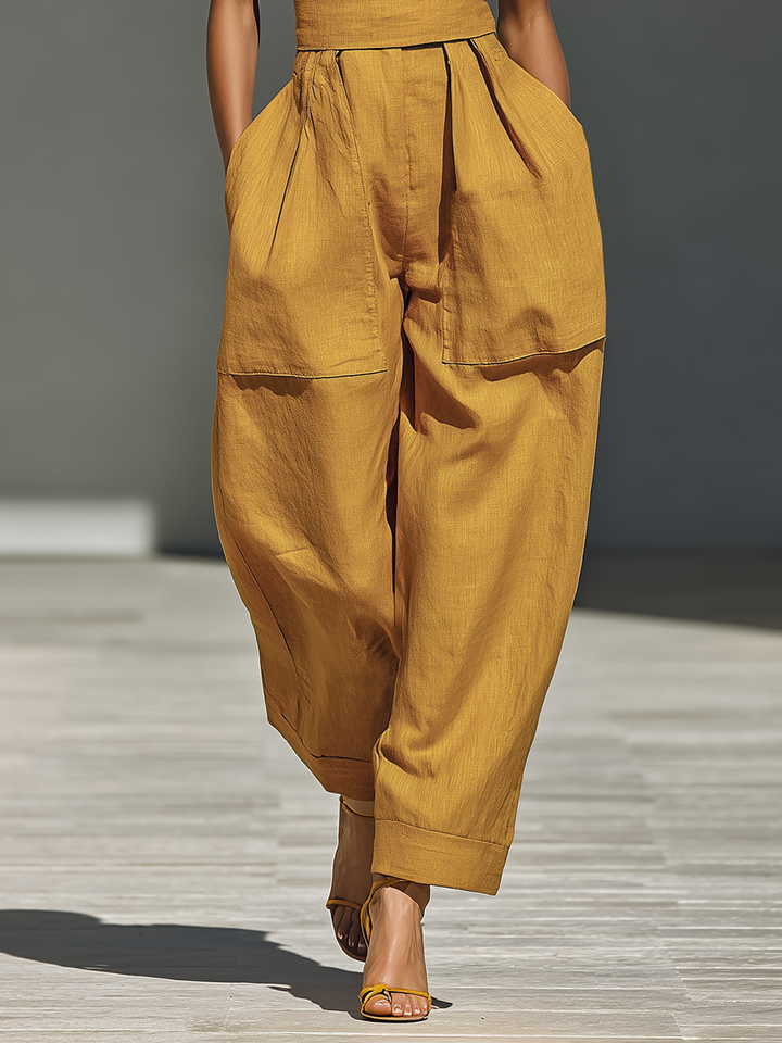 Linen-Blend Jumpsuit
