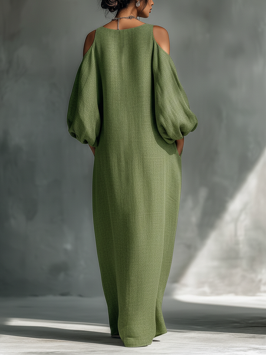 Cold-Shoulder Maxi Dress