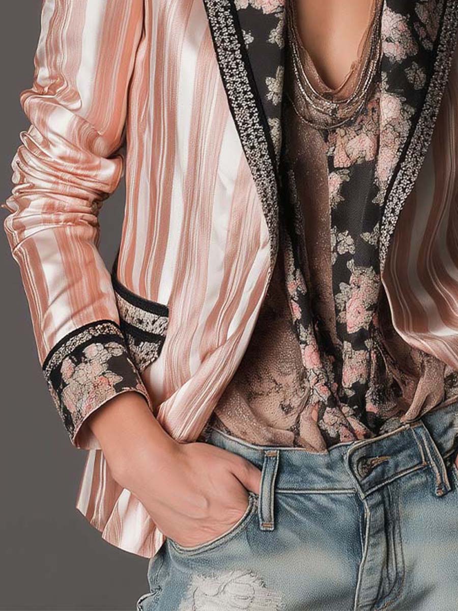 Satin-Stripe Blazer