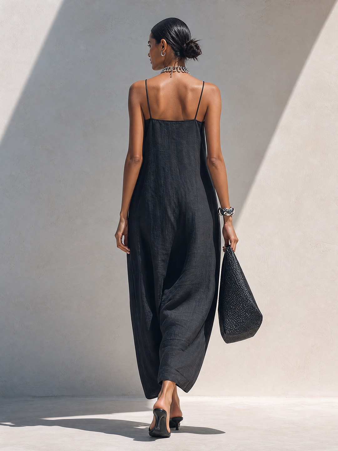 Ruffle-Neck Maxi Dress