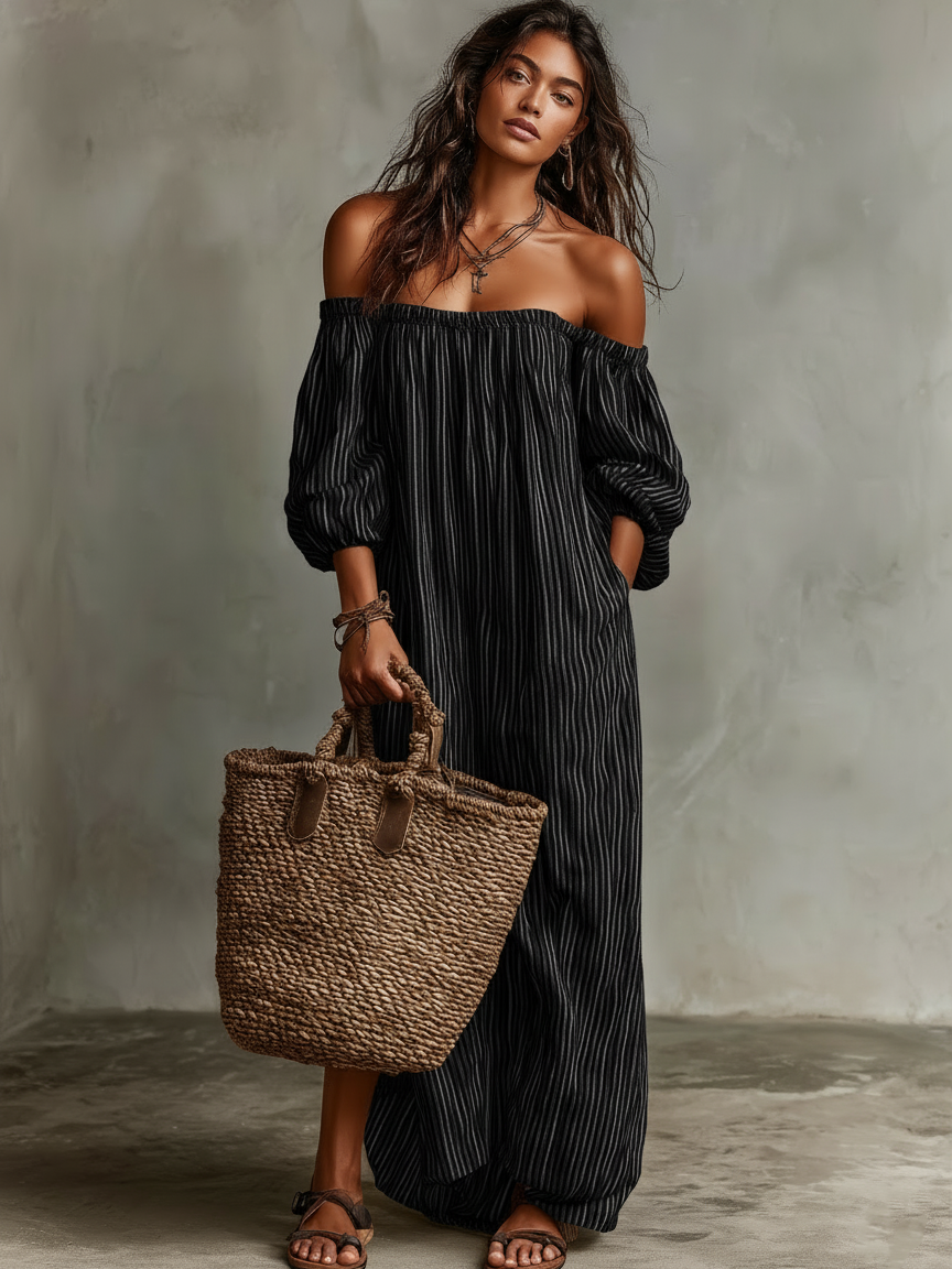 Off-Shoulder Maxi Dress