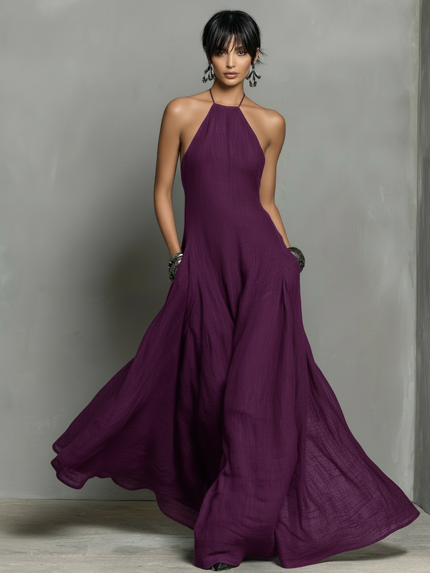 Linen Blend Maxi Dress