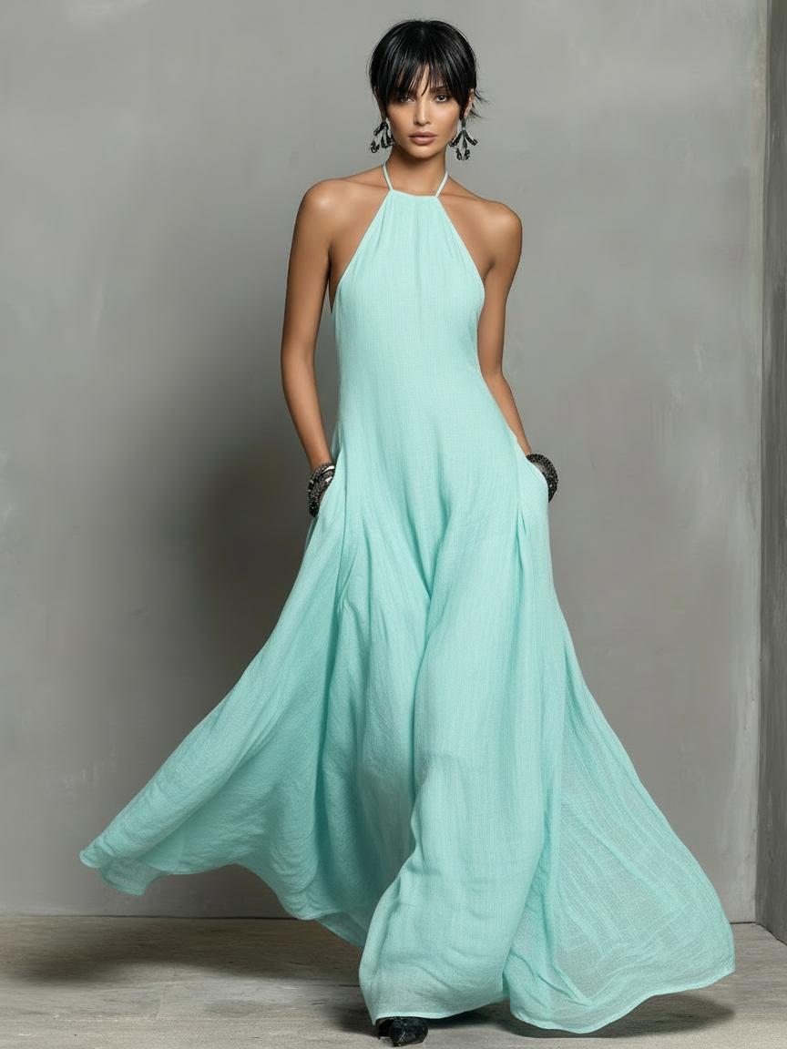 Linen Blend Maxi Dress