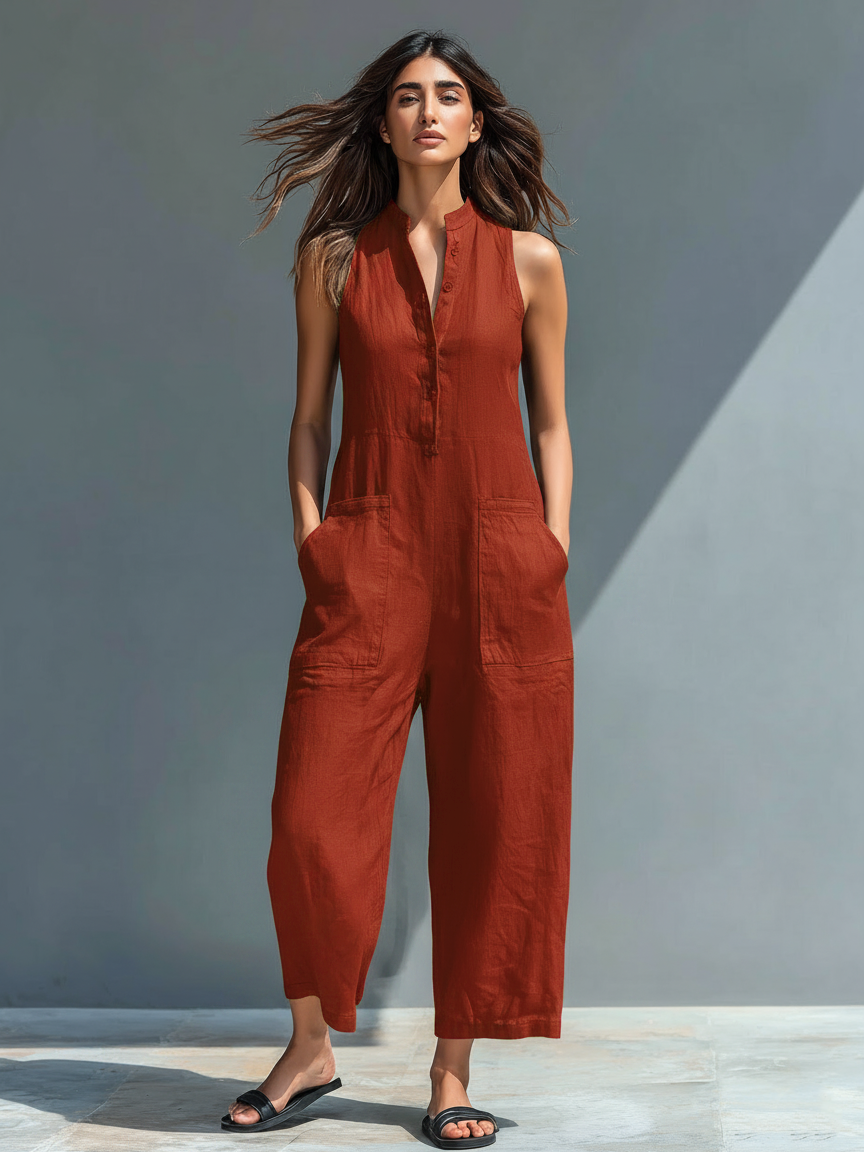 Linen Blend Jumpsuit