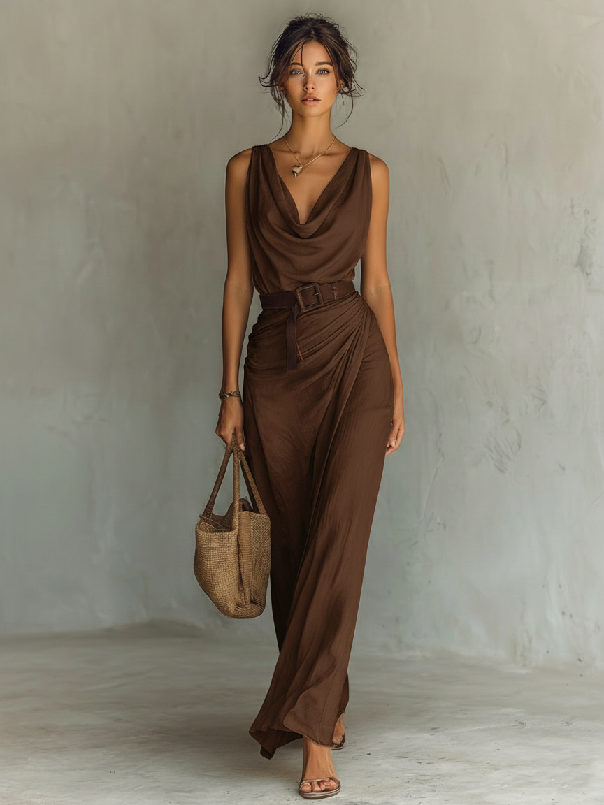 Cowl Neck Maxi Dress