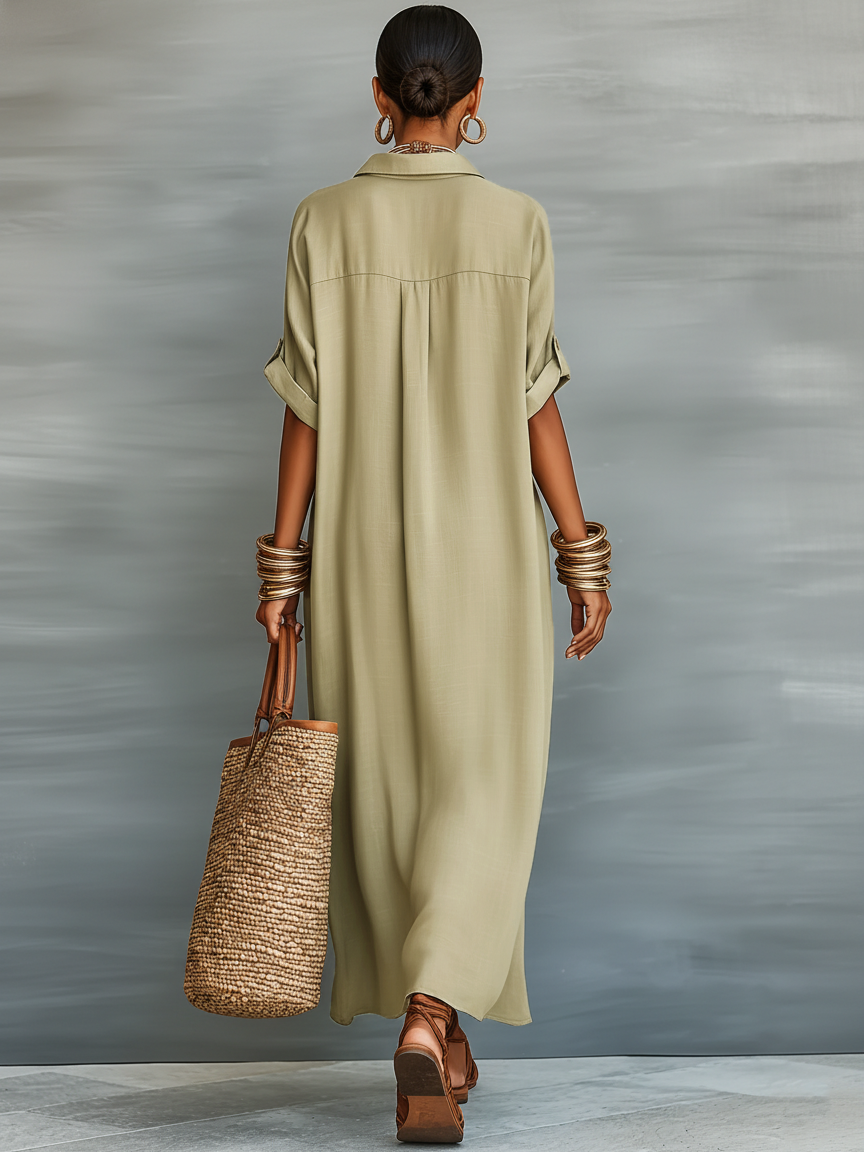 Linen Blend Maxi Dress