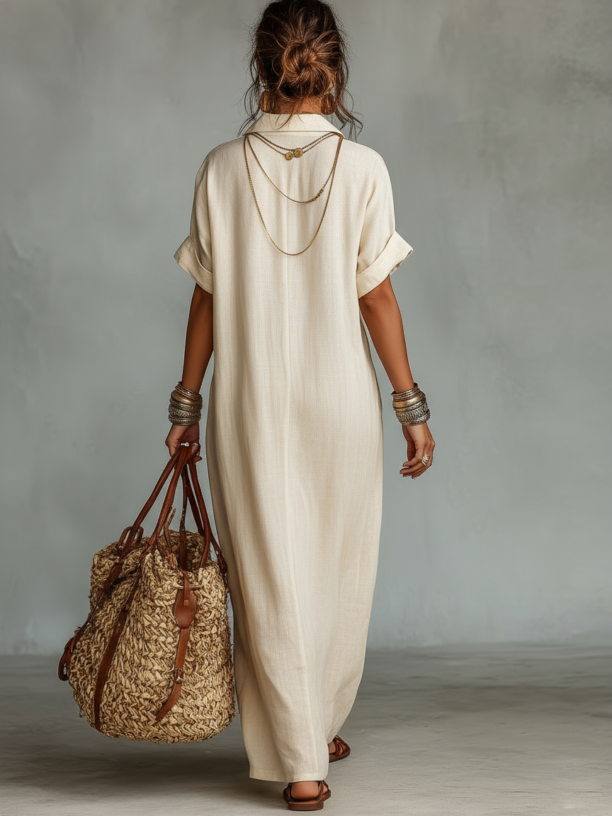 Linen Blend Maxi Dress