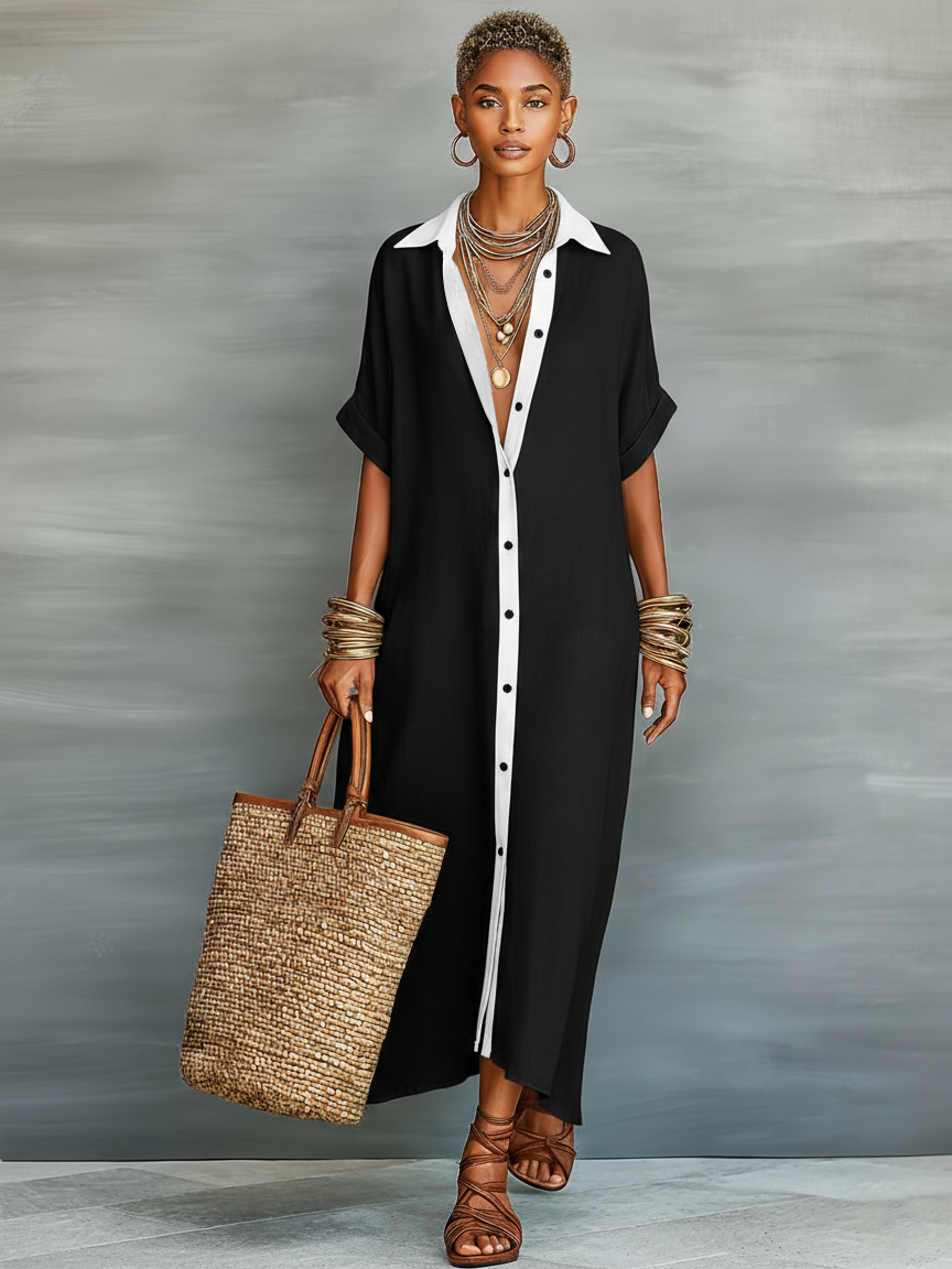 Linen Blend Maxi Dress
