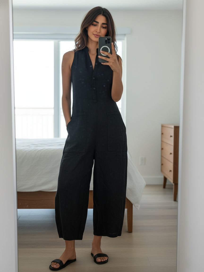 Linen Blend Jumpsuit