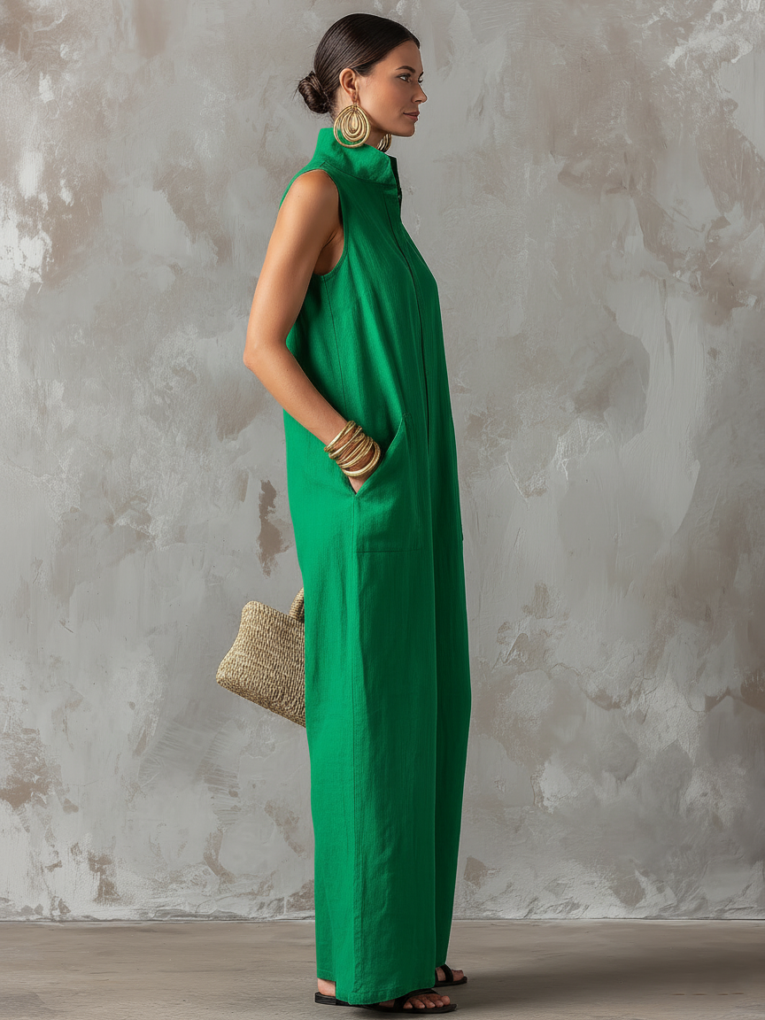 Linen-Blend Jumpsuit