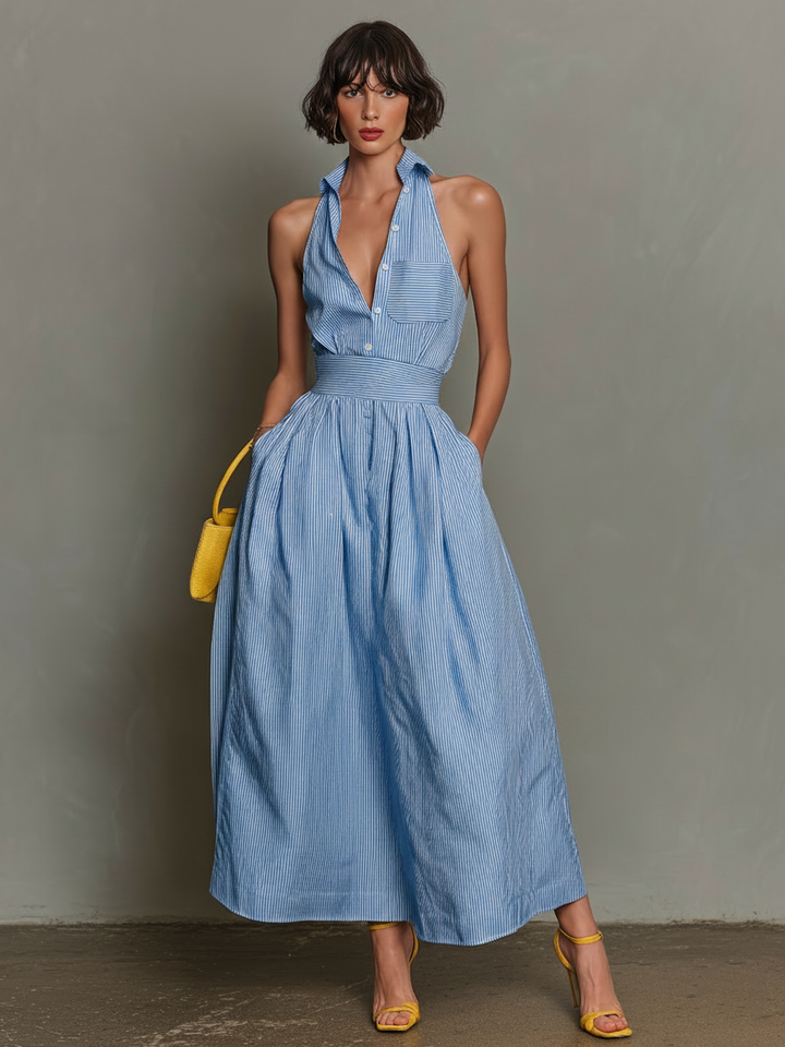 Lapel Maxi Dress