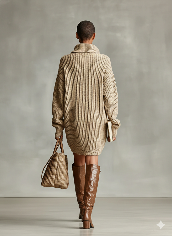 Camel Cardigan Dress