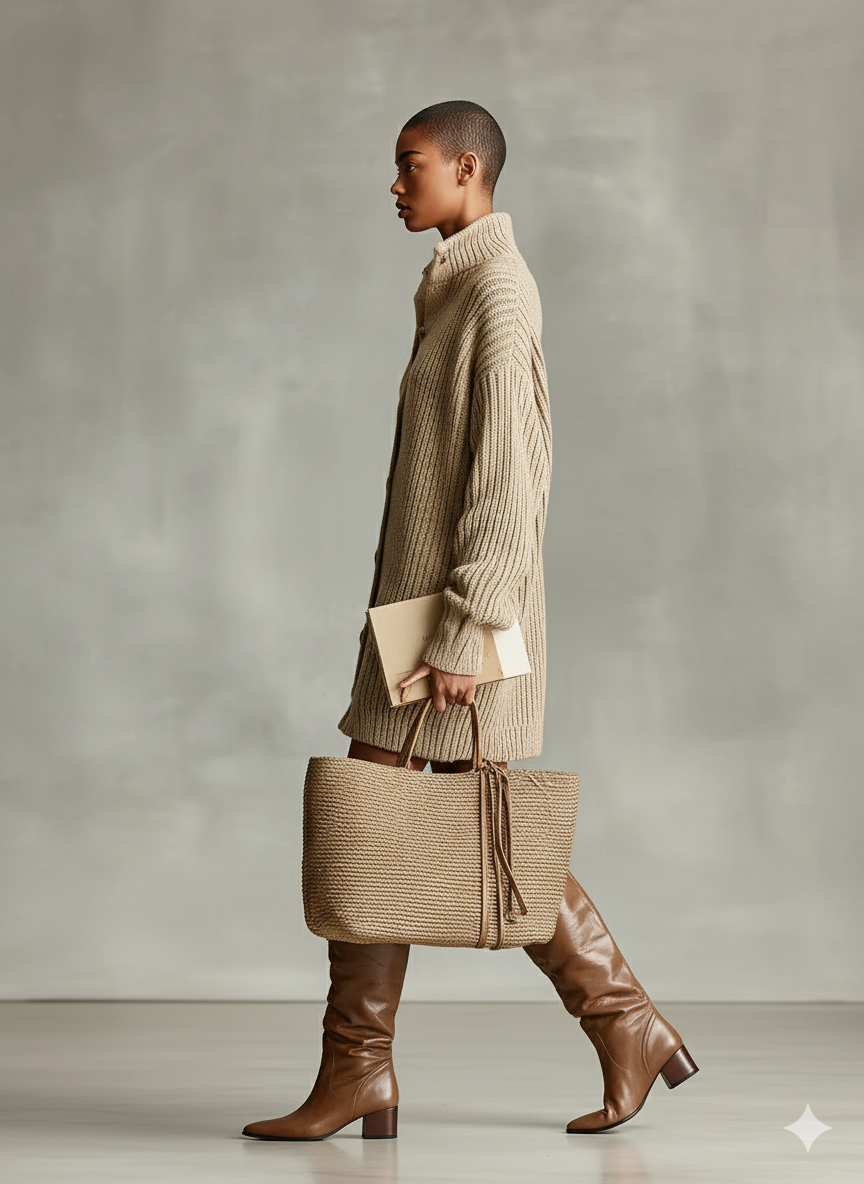 Camel Cardigan Dress