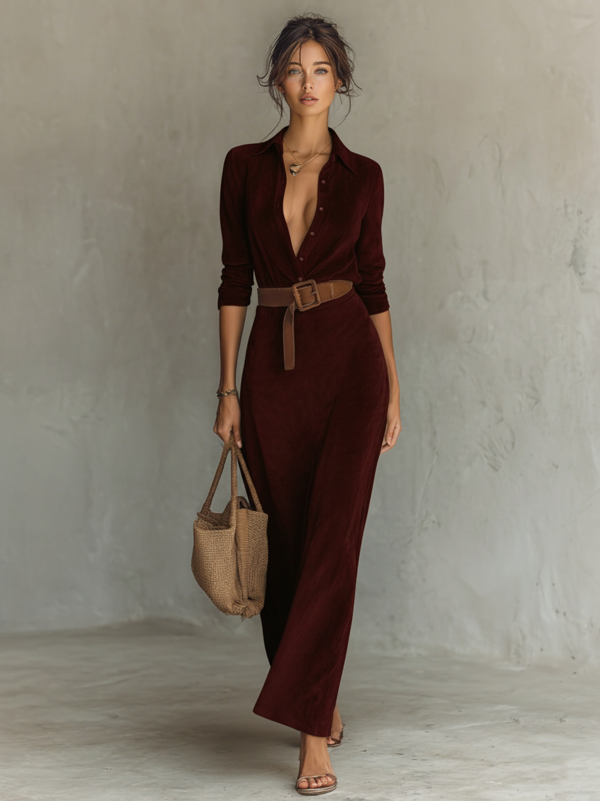 Suede Maxi Dress