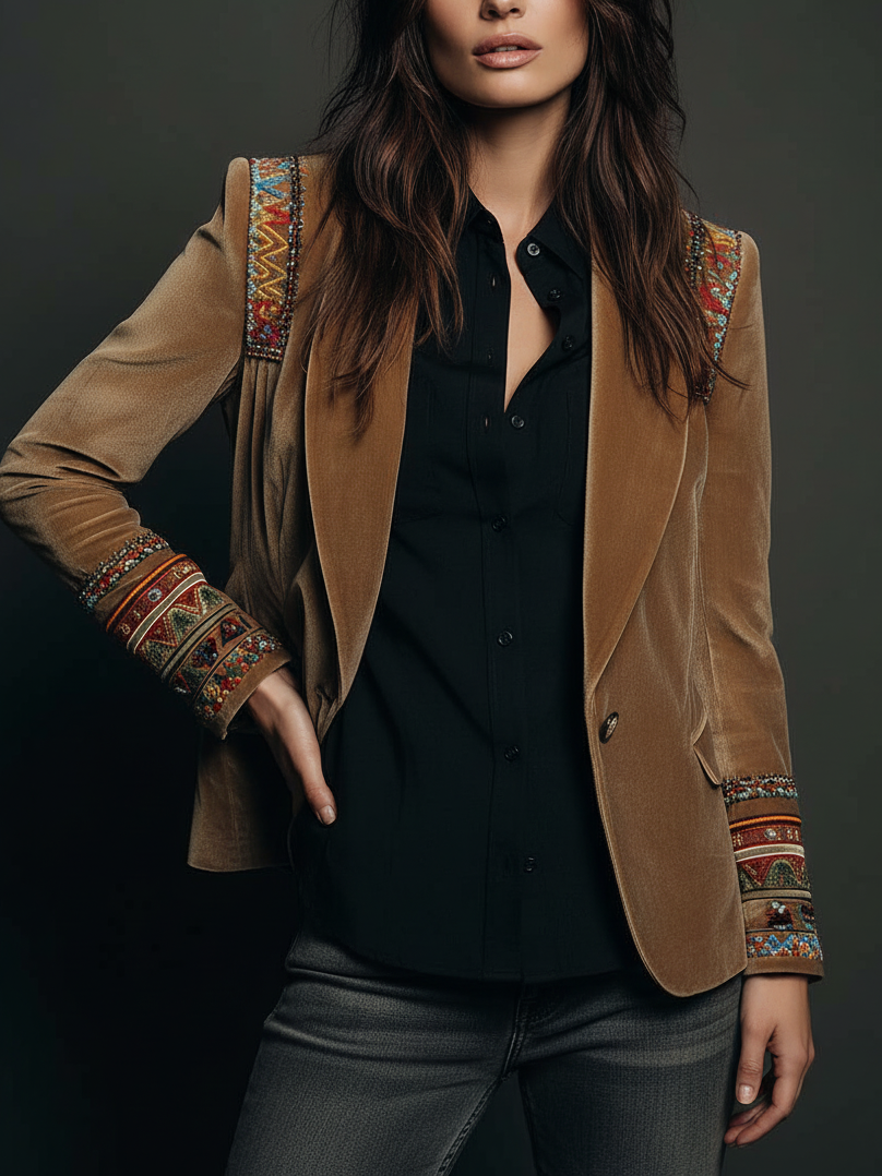 Embroidered Blazer