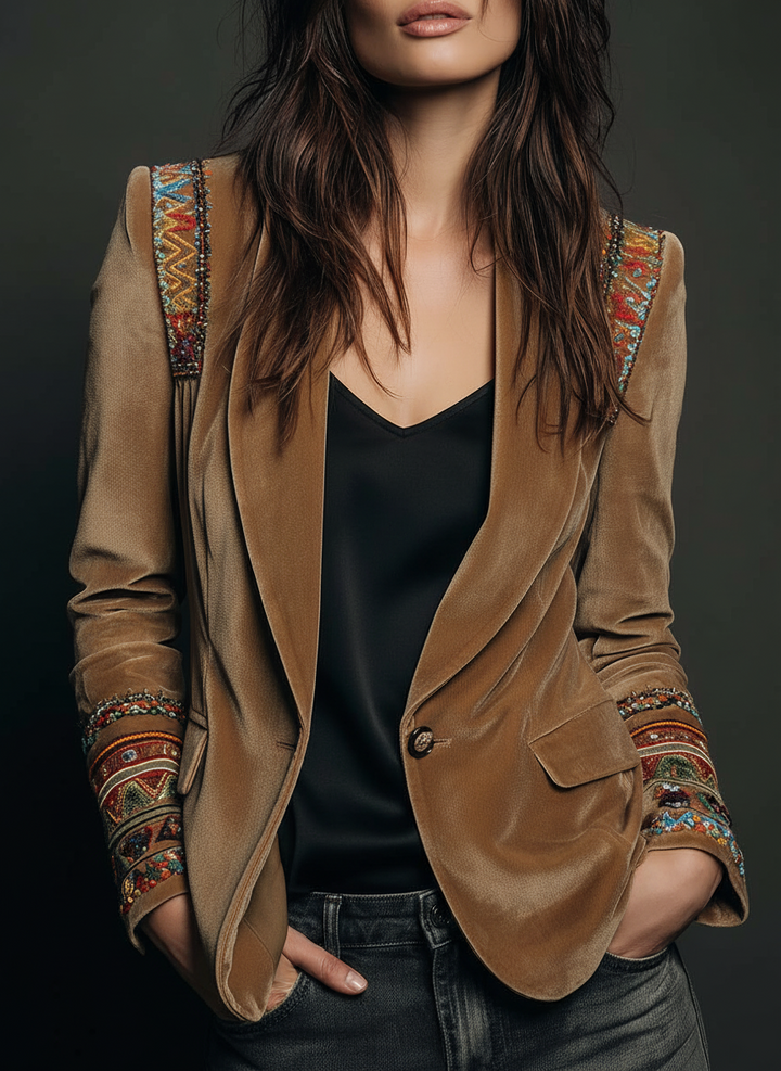 Embroidered Blazer