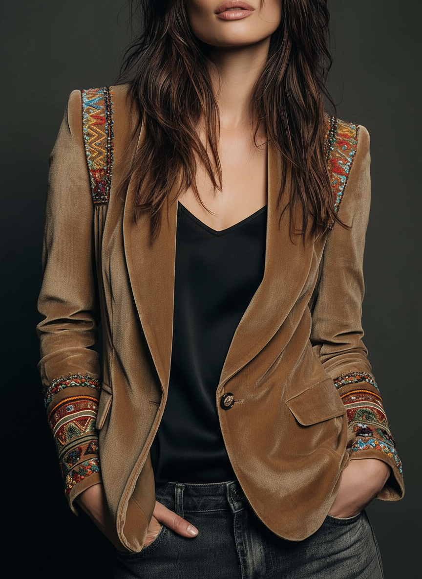 Embroidered Blazer