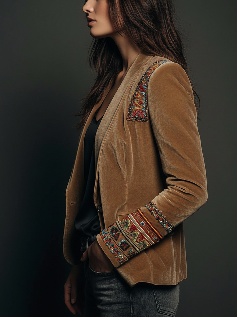 Embroidered Blazer