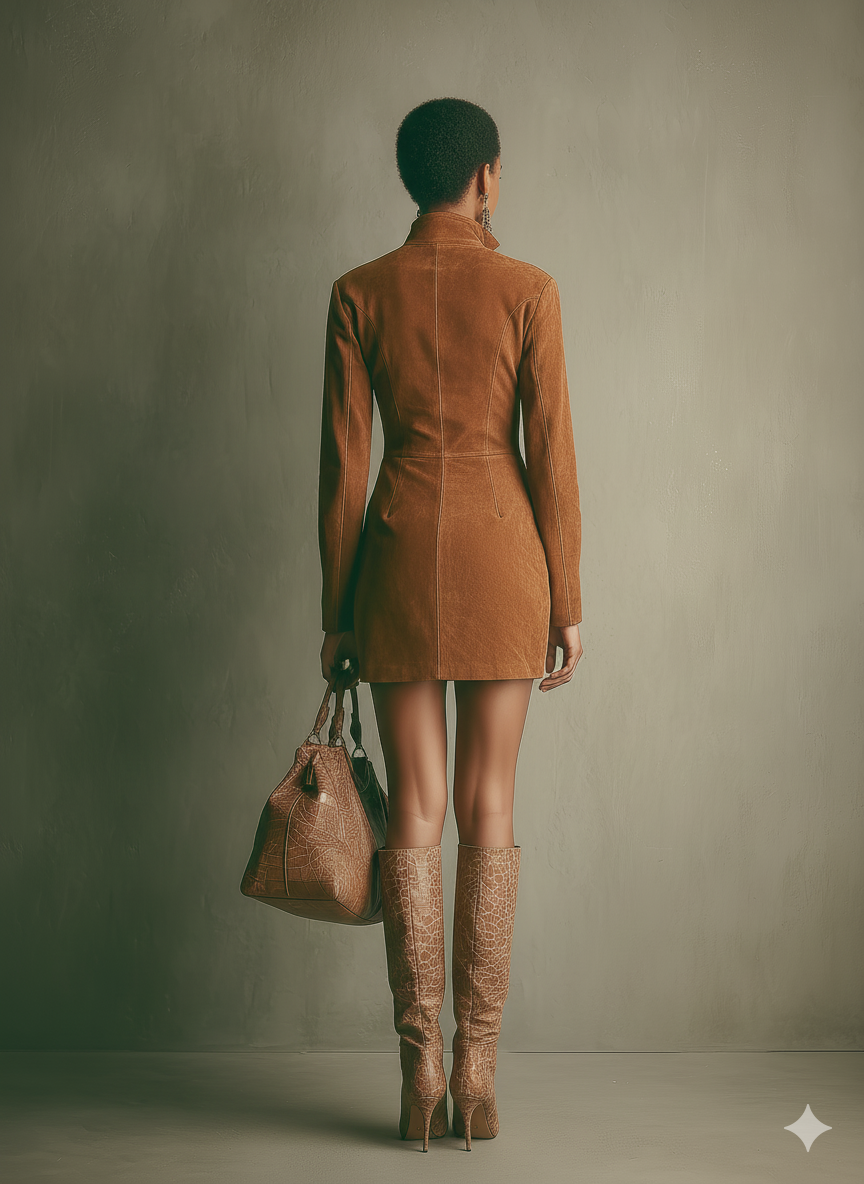 Caramel Brown Mini Dress