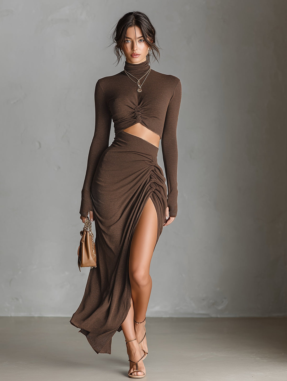 Knitted Brown Dress