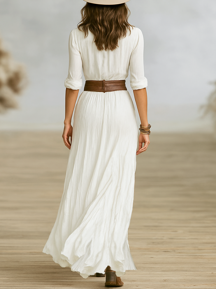 Linen Pleated Dress