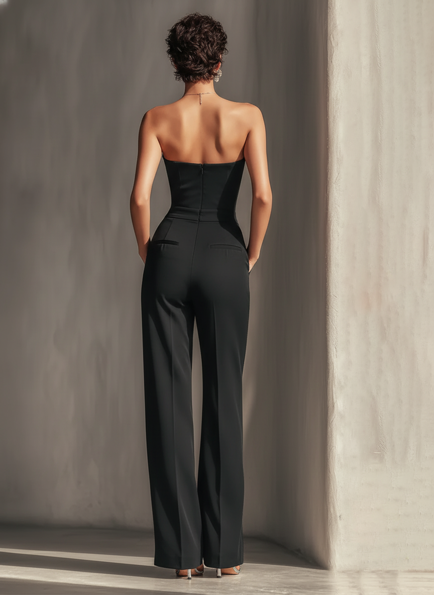Black Strapless Jumpsuit