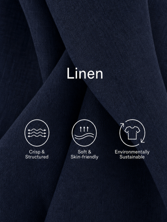 Navy Linen Mini Dress