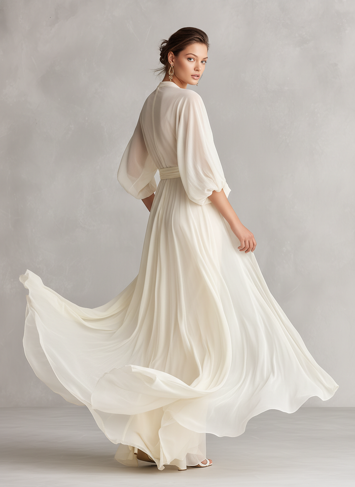 Ivory Chiffon Dress