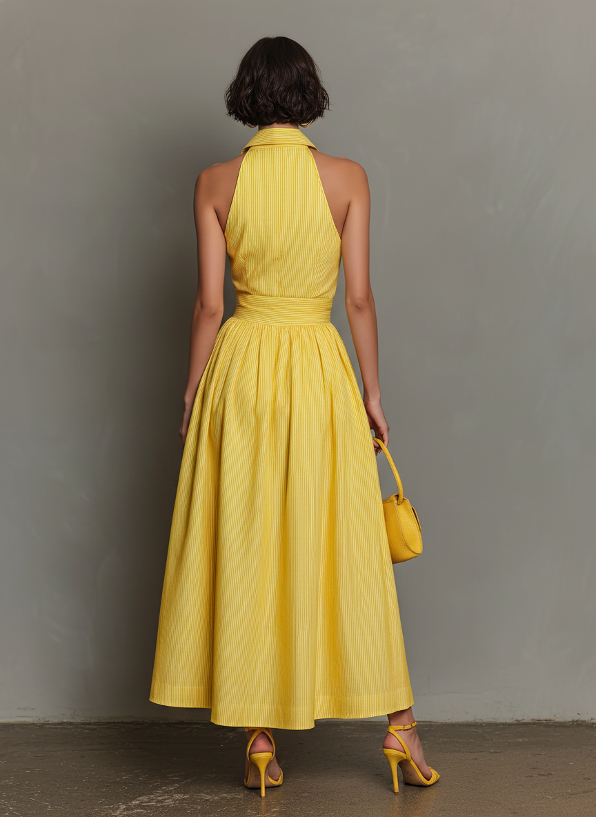 Lapel Maxi Dress