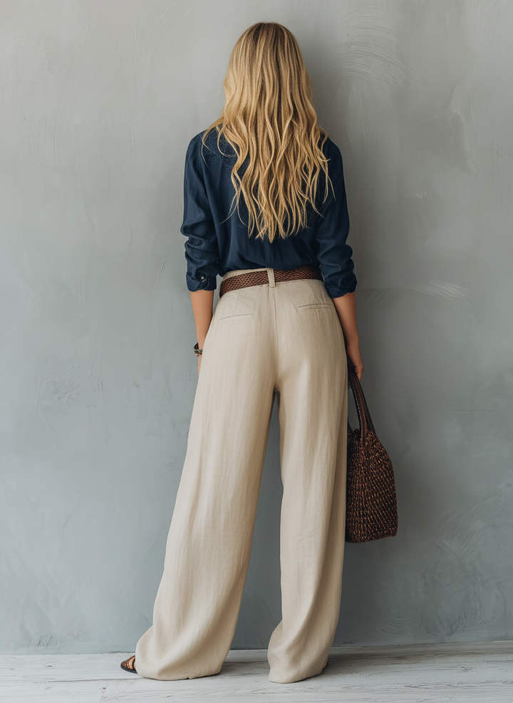 Navy Pullover & Khaki Trousers
