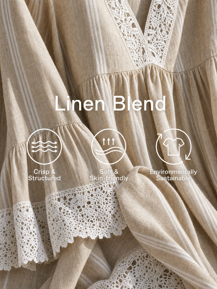 Beige Stripe Maxi Dress
