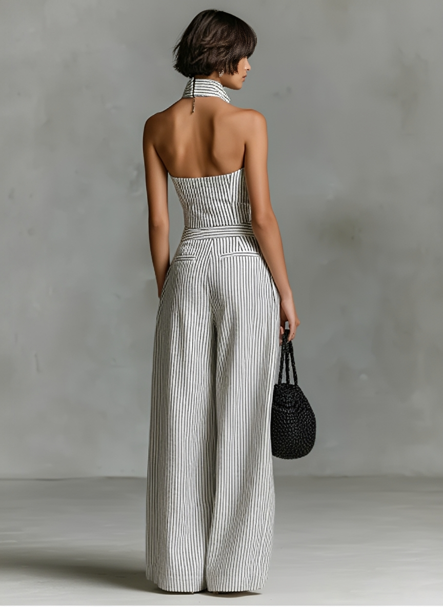 Linen Striped Jumpsuit