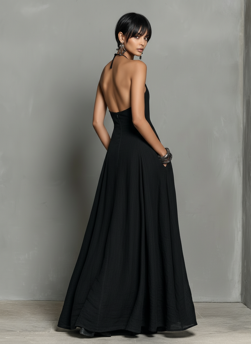 Linen Blend Maxi Dress