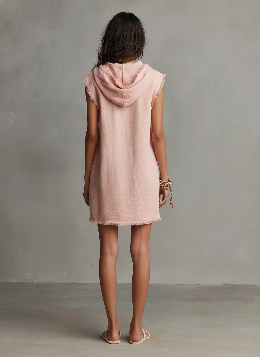 Linen-Blend Mini Dress
