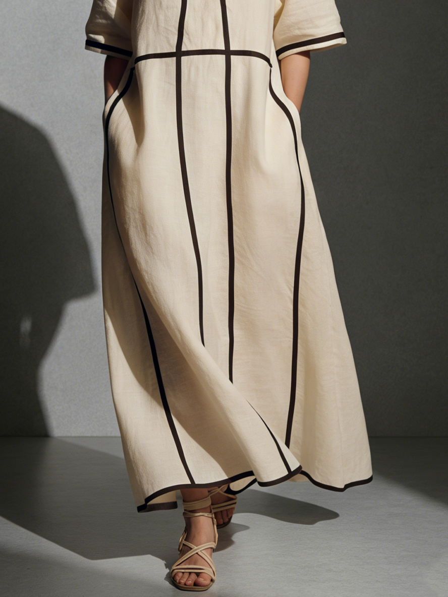 Linen Blend Maxi Dress