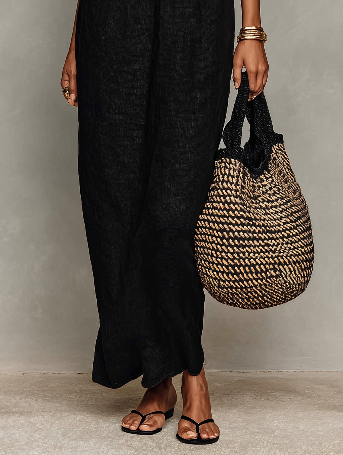 Linen-Blend Maxi Dress