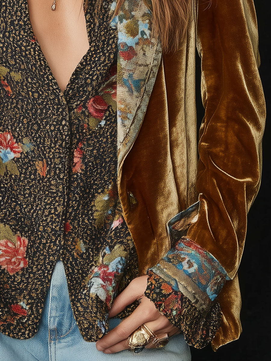 Floral Velvet Blazer