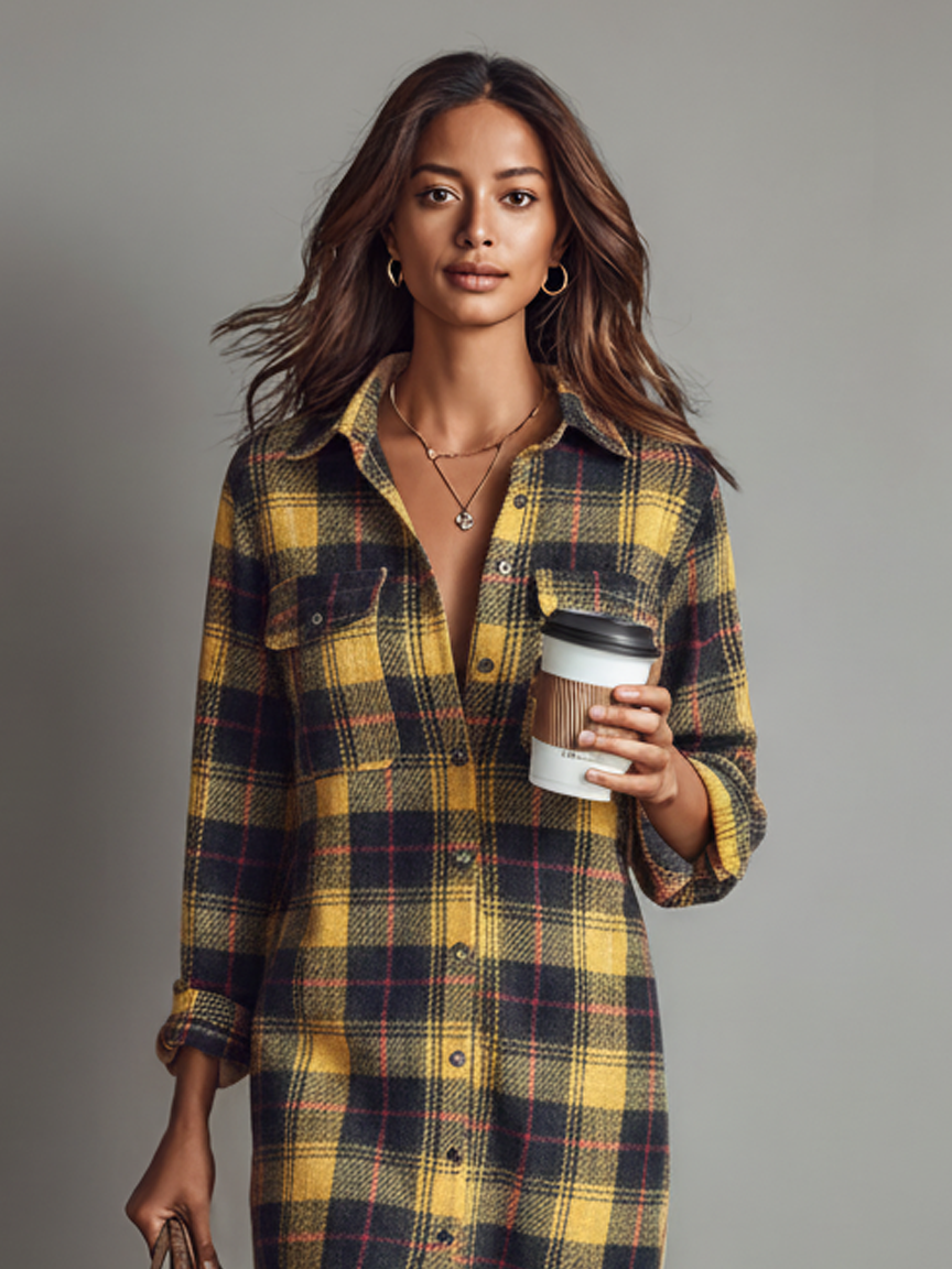 Plaid Midi Dress