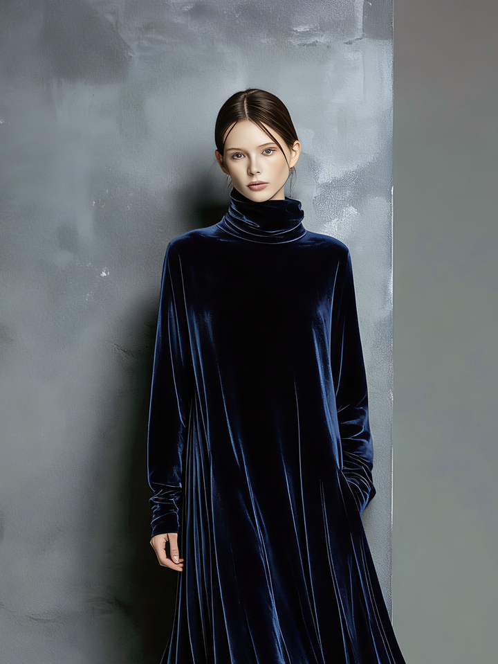 Navy Velvet Maxi Dress