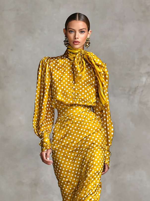 Satin Polka Dot Set