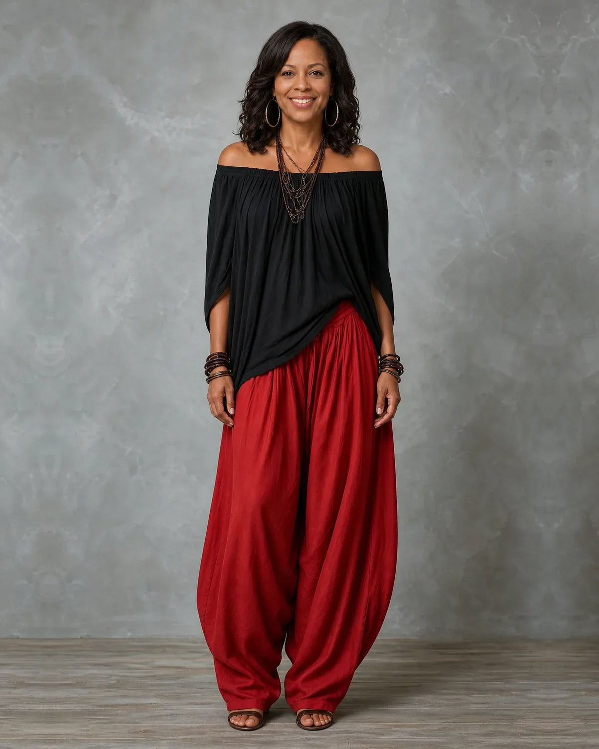 Draped Wide-Leg Set