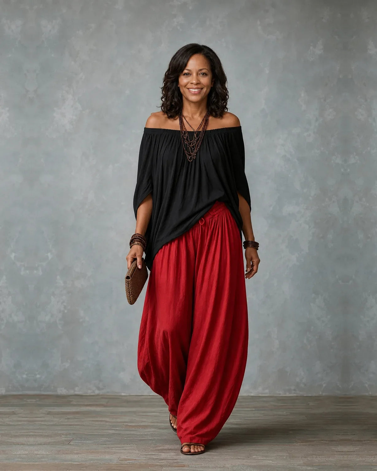 Draped Wide-Leg Set