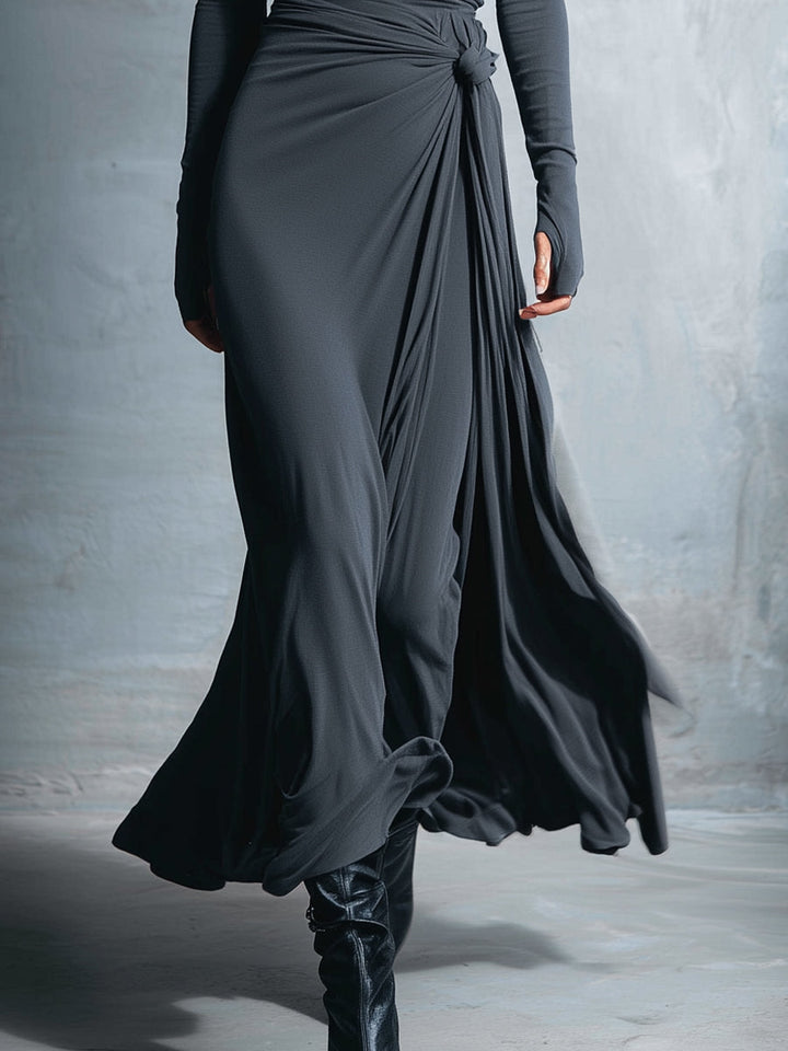 Gray Wrap Dress