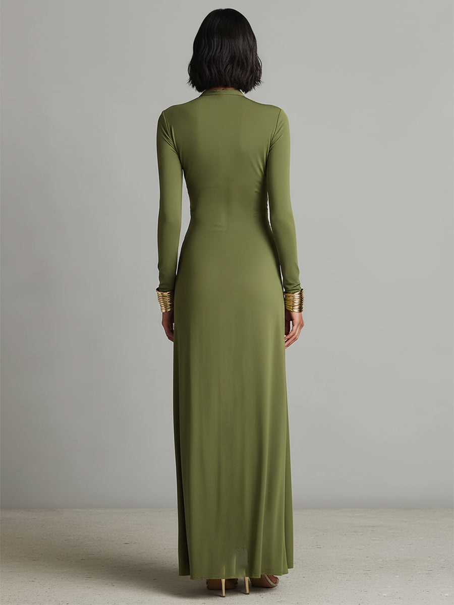 Olive Silky Dress