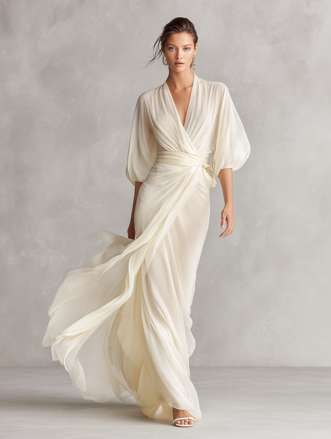Ivory Chiffon Dress
