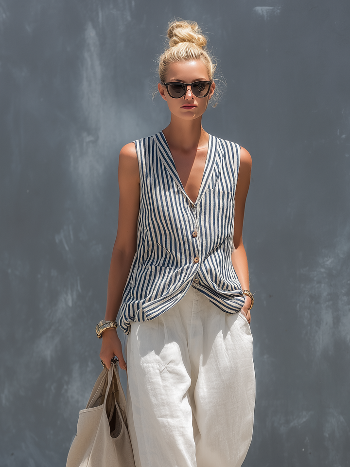 Striped Vest Set