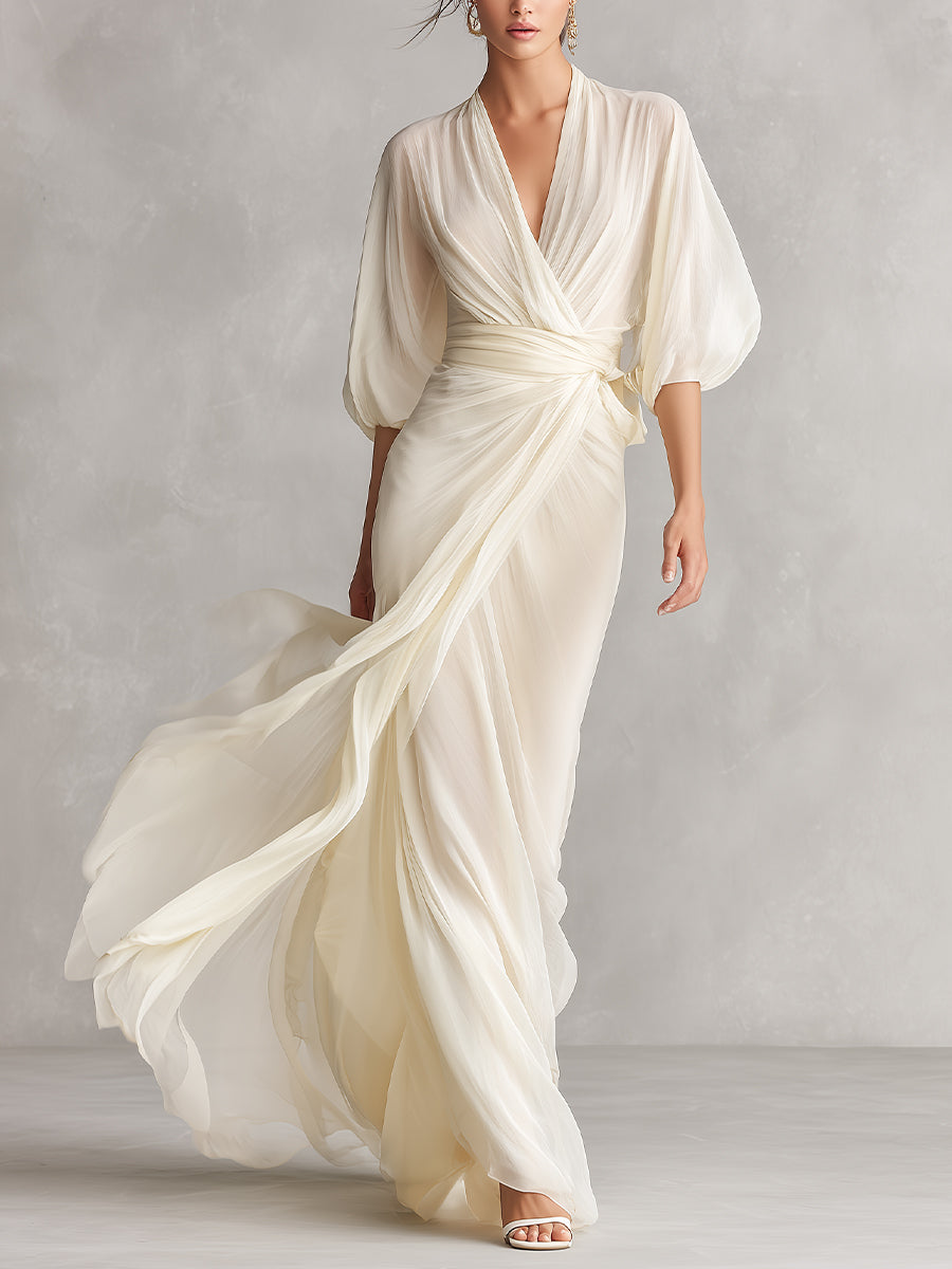 Ivory Chiffon Dress