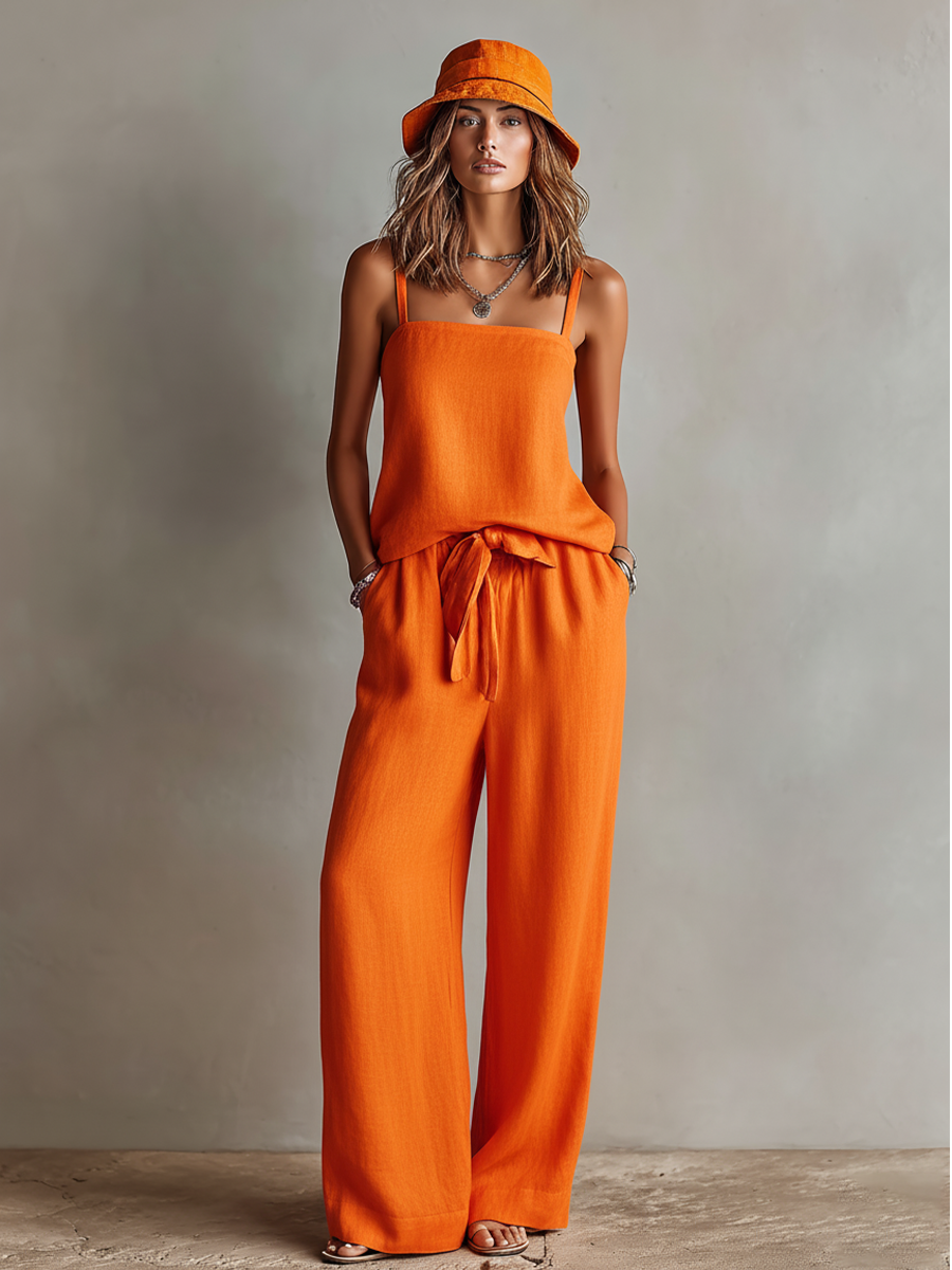 Orange Linen Set