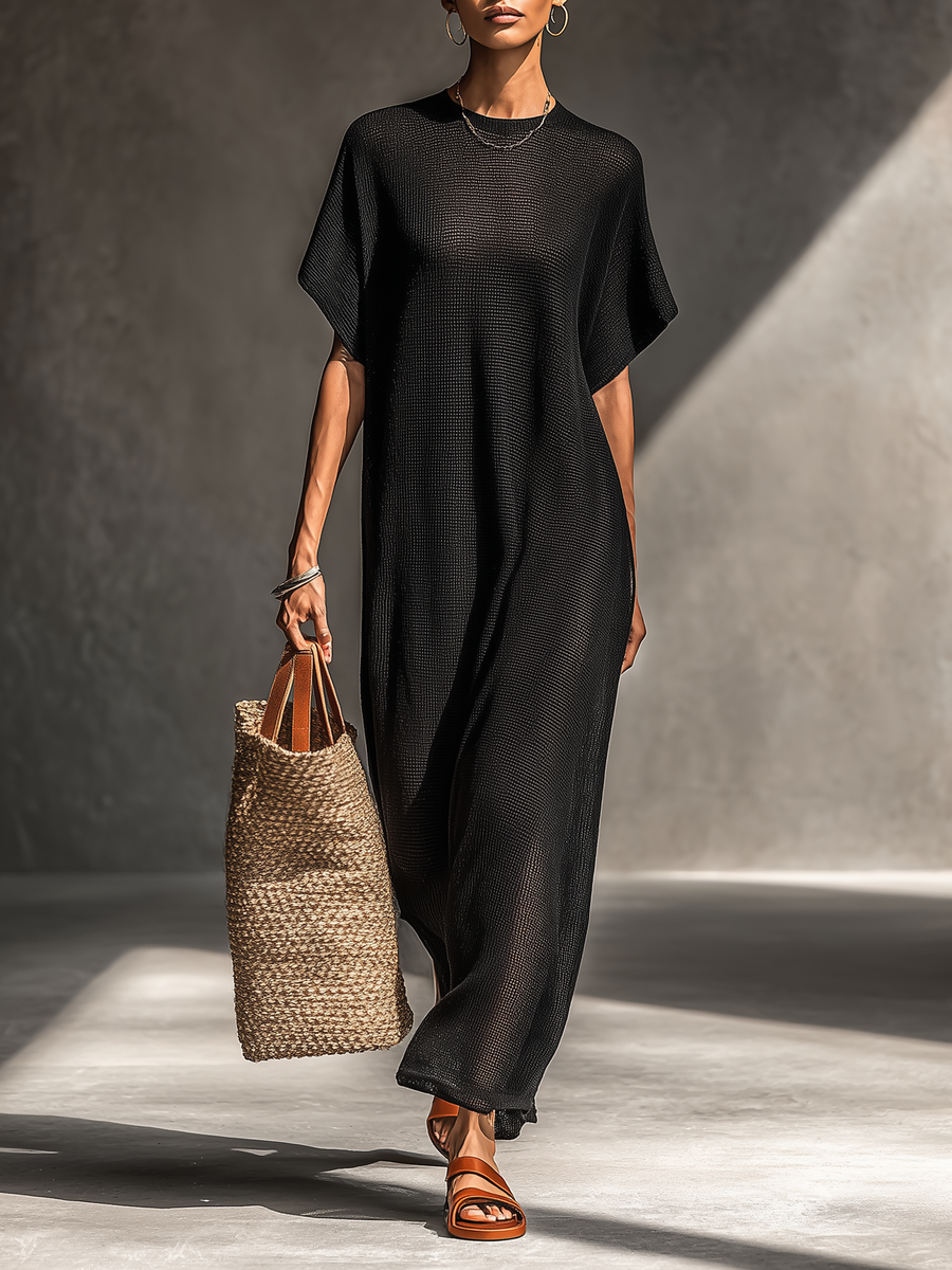 Sheer Knit Maxi Dress